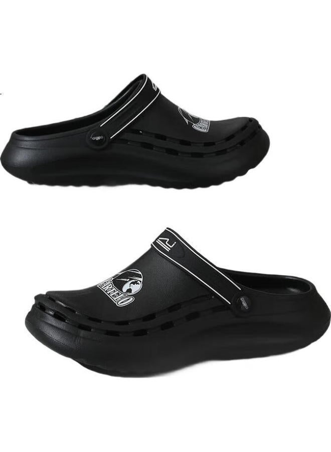 CARTELO Men'S Summer Hollow Shoes Casual Dual-Use Slippers Beach Sandals Cool Drag 1568 Black 40-41 - Image 3
