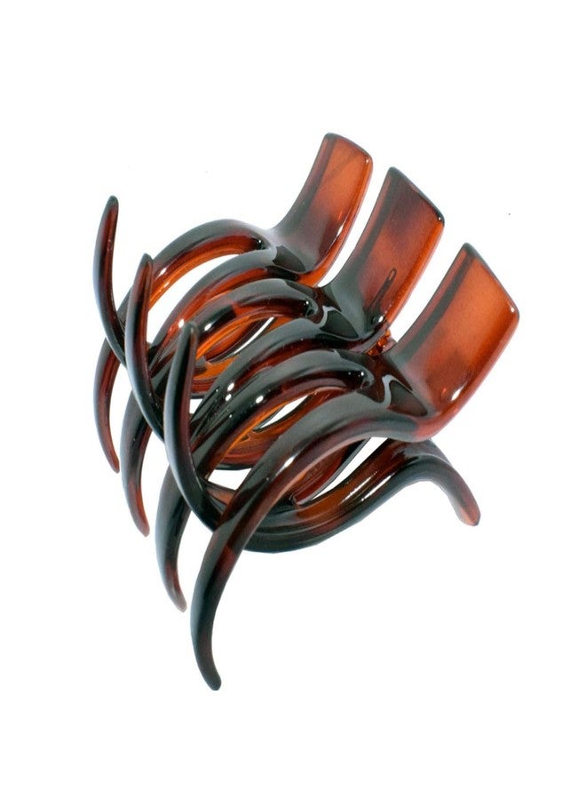 Parcelona 3.5 inch Wide Thick Hair Tortoise Shell Brown Claw for Women - Image 1