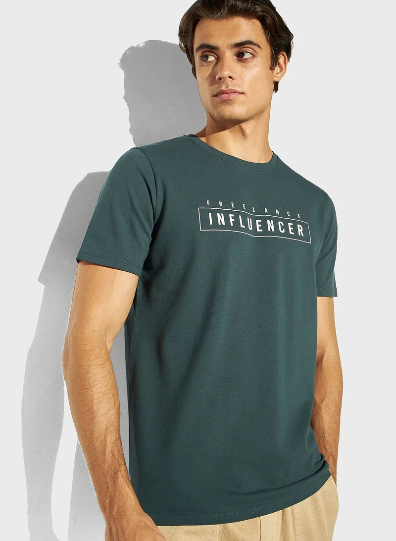 Iconic Slogan Crew Neck T-Shirt