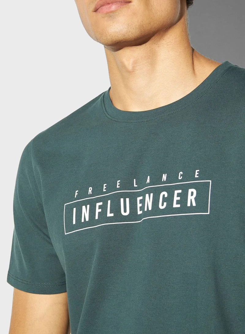 Iconic Slogan Crew Neck T-Shirt