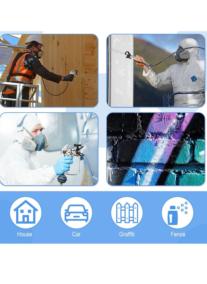 SYOSI - Airless Paint Sprayer Gun Set, Includes Nozzle Guard, 5 Spray Tips, 211, 313, 415, 517, 623 and 5 Filters, Accessories for Airless Spraying Machines, 12 Pcs - Image 1