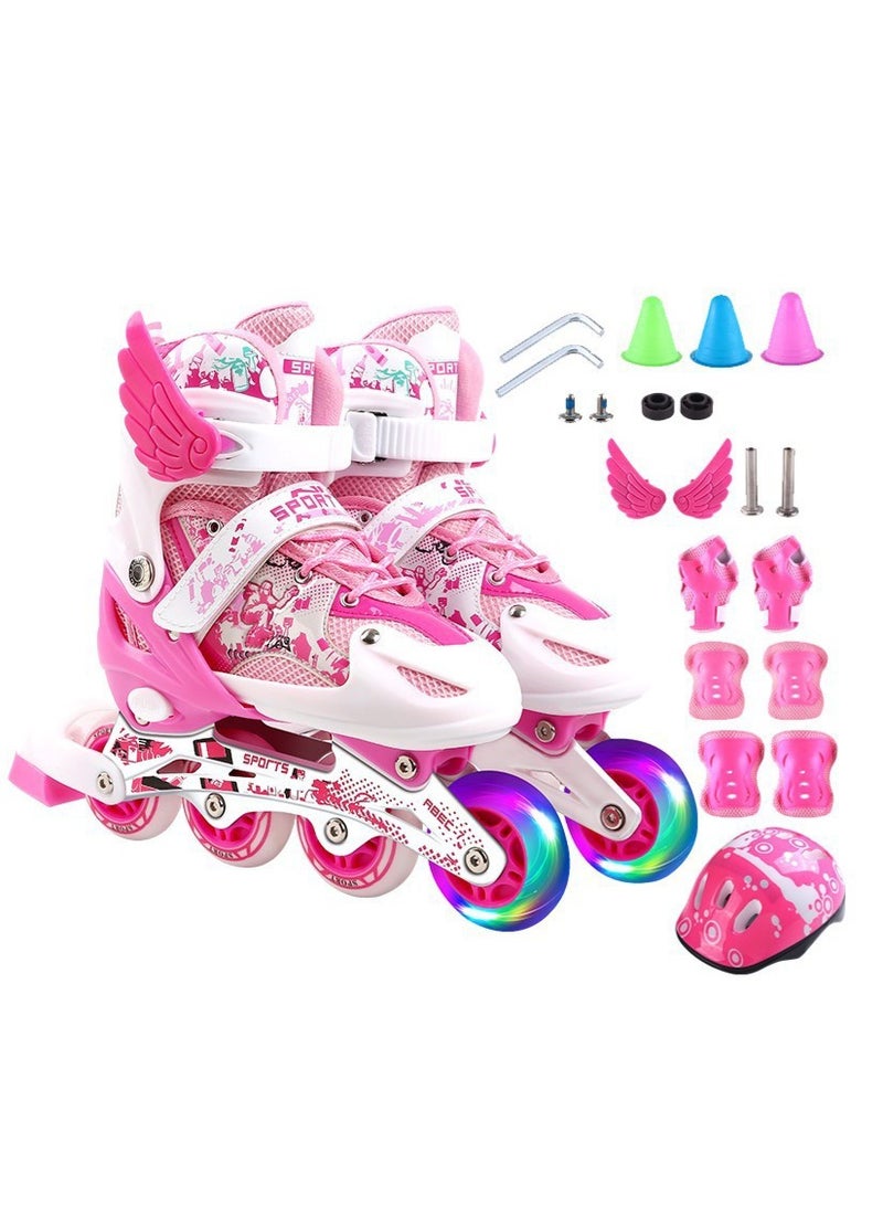 Arabest Adjustable Size Roller Skates, Inline Roller Skates for Kids, Light Up Single Row Skate Shoe, Adjustable Size Roller Skates, Inline Roller Skates for Kids, Light Up Single Row Skate Shoe - Image 1