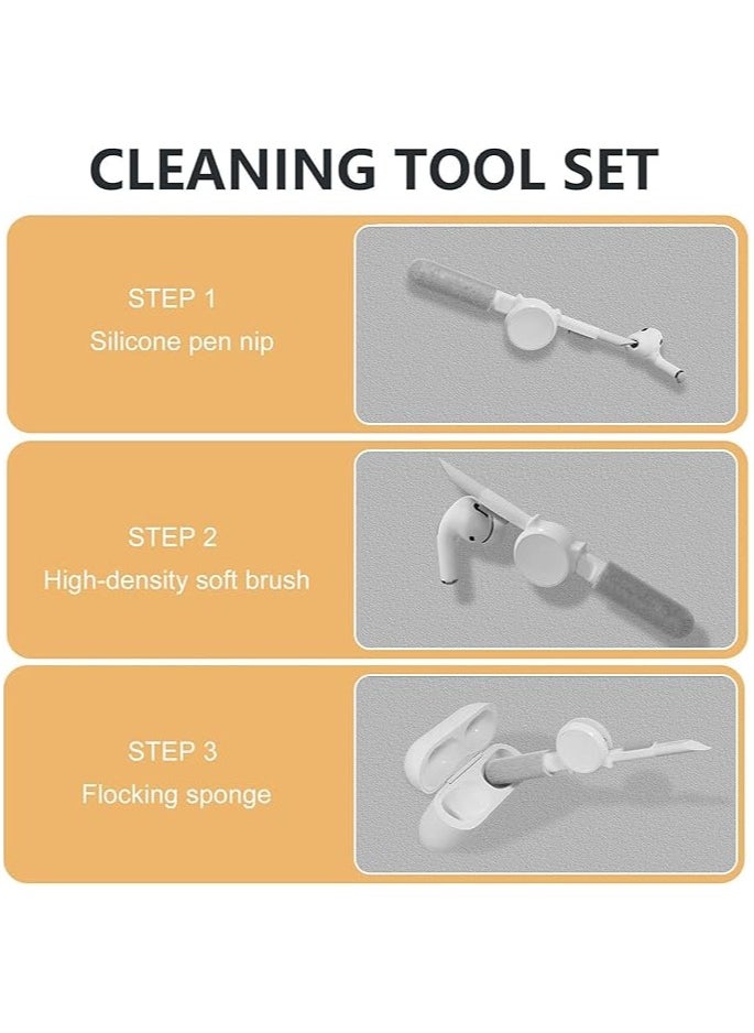 Generic - 10-in-1 Keyboard Screen Cleaner Kit, Multifunctional Laptop Cleaning Brush with Keycap Puller and Brush, Screen Wipe Tools for MacBook, Tablet, PC, Phones, Earphone (Pink) - Image 1
