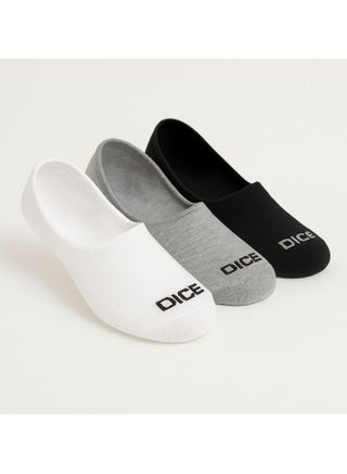 Dice Pack of 3 Invisible No Show Socks with with Anti-Slip Silicone