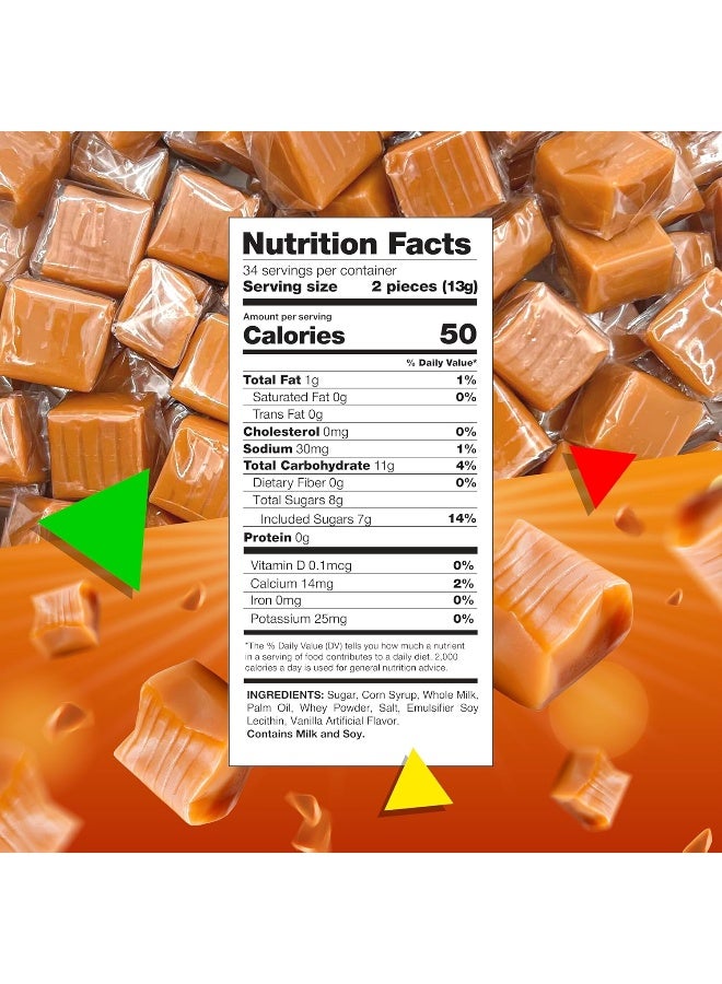 LAETAFOOD Caramel Cubes Candy | 1 Pound Bag - Approx. 65 Count | Classic Chewy Treat, Individually Wrapped - Image 2