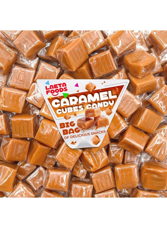 LAETAFOOD Caramel Cubes Candy | 1 Pound Bag - Approx. 65 Count | Classic Chewy Treat, Individually Wrapped - Image 1