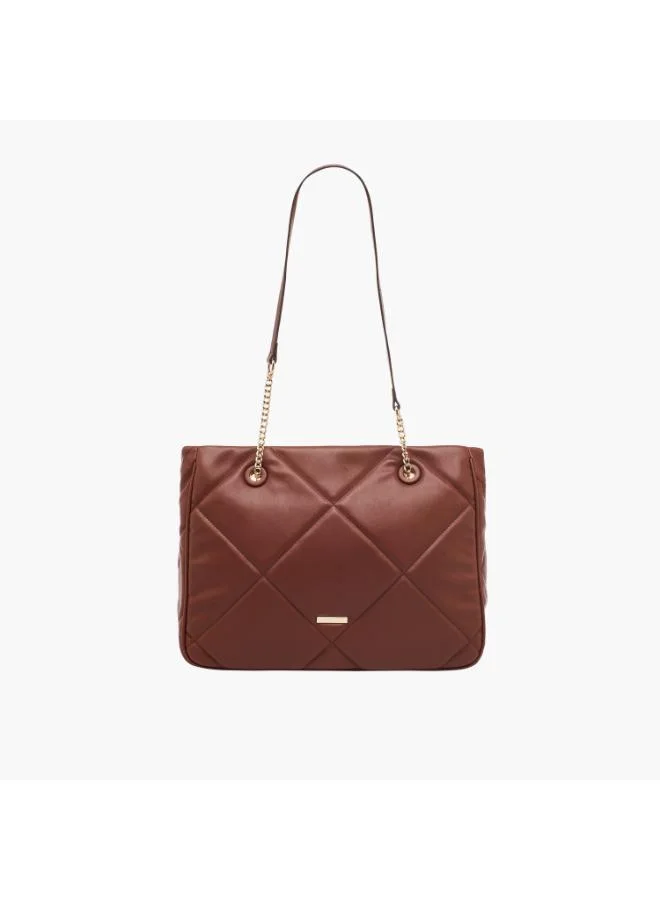 Sasha Sasha Quilted Tote Bag with Zip Closure