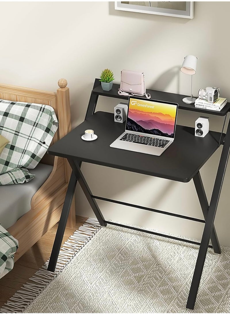 شي ون طاولة لابتوب قابلة للطي من SHEE ONE بتصميم عصري ولون أسود أنيق | طاولة مكتب ودراسة ومذاكرة مع رف علوي لتخزين الكتب والإكسسوارات | حجم عملي 80×45×90 سم مثالي للمساحات الصغيرة والاستخدام المنزلي أو المكتبي - Image 5