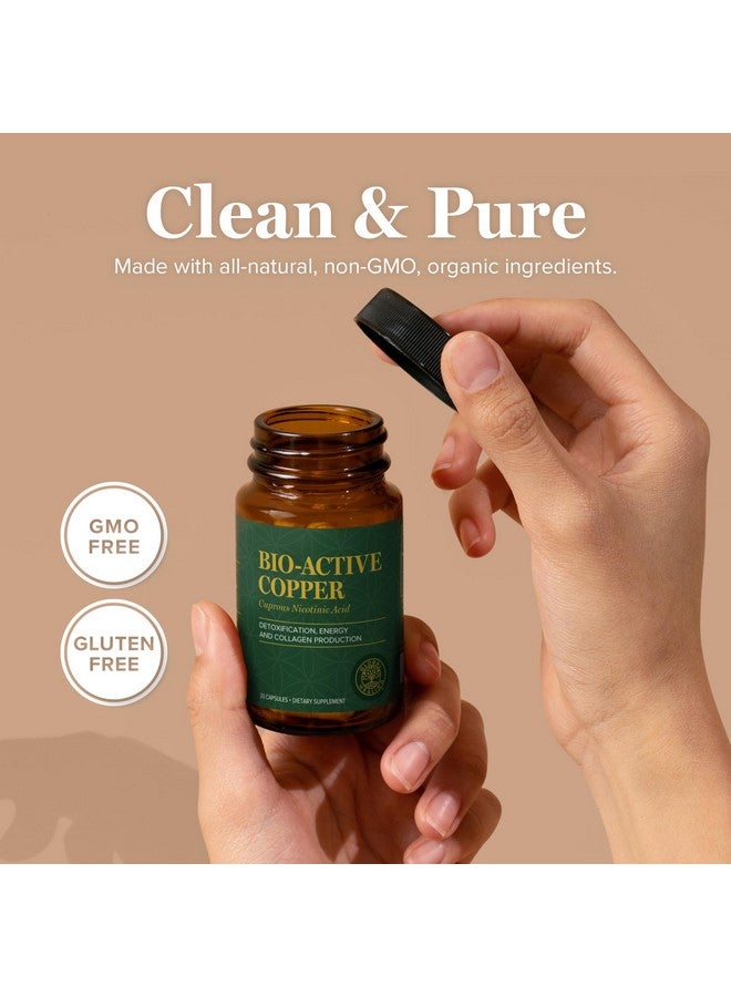 global healing center Global Healing Bio-Active Copper Supplement Cu1 - Cuprous Nicotinic Acid Helps Detox Body from Within - Supports Immune System & Red Blood Cell - Niacin Vitamin B3 Chelated Copper - 30 Capsules - Image 2