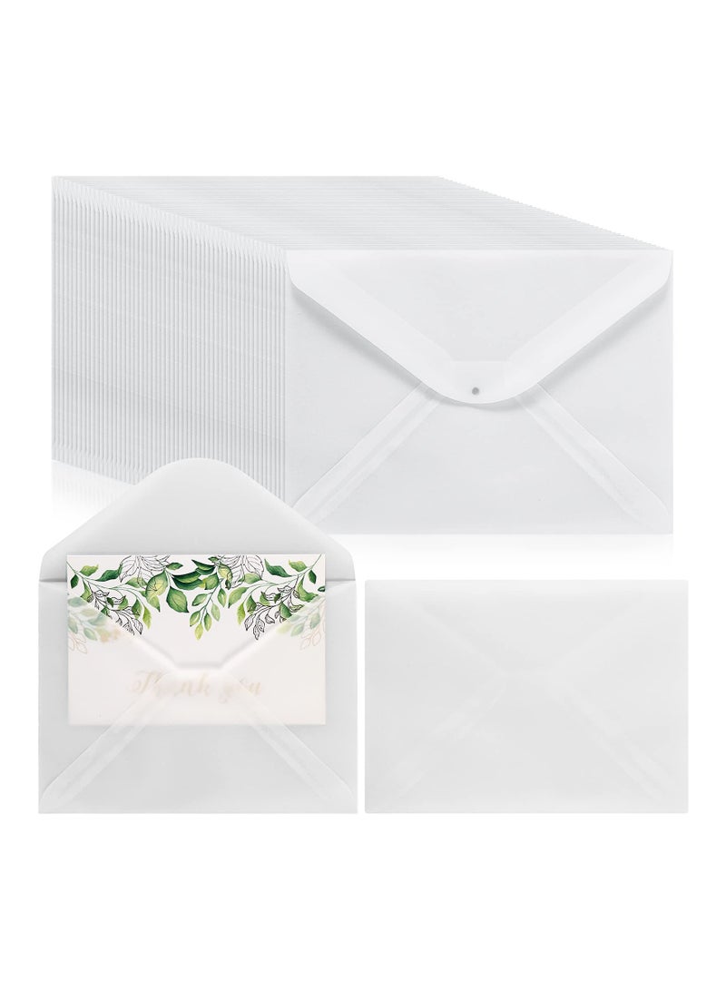 Generic 50 PCS Translucent Vellum Envelopes, 125mm x 175mm, Perfect for Invitations and Postcards, White Greeting Card Envelopes for Weddings and Birthday Parties.  - Image 1