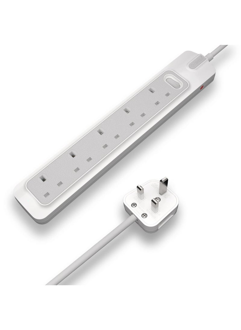 Rafeed - RAFEED Extension Cord 2 Meter 5 Sockets With Master Switch Surge Protection 2990W (WA20006) - Image 1
