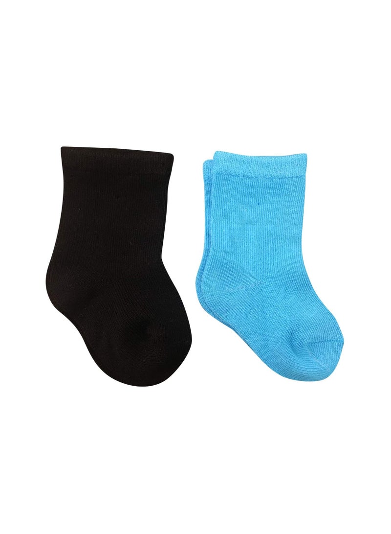 THE SMURFS Smurf Bamboo Cotton Sock - Solid (Pack Of 2) - Cyan & Black - 6-12M  - Image 2