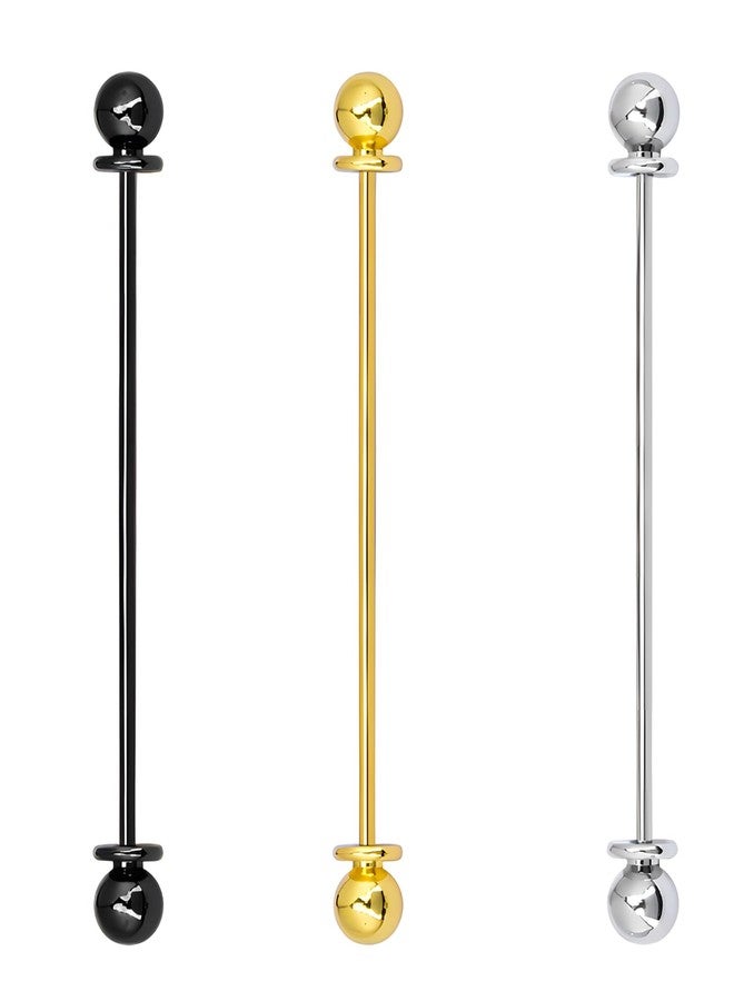 طقم دبابيس ربطة عنق مكون من 3 قطع، دبابيس تثبيت الياقة للقمصان الرجالية، دبابيس ياقة للقمصان، دبابيس طية صدر السترة للبدلات الرجالية، إكسسوارات دبابيس ربطة العنق للرجال، مناسب للمناسبات الرسمية أو التجمعات غير الرسمية، طول 6.5 سم - Image 1