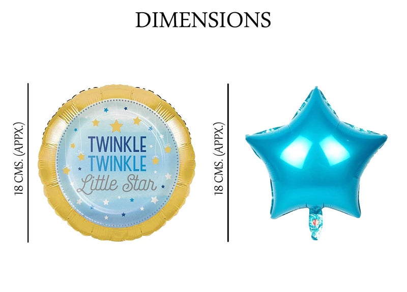 AMFIN® (Pack of 5) Twinkle Twinkle Little Star Decorations Theme Star Decoration Twinkle Twinkle Little Star Decorations Baloons Baby Shower boy Decoration Balloon Star Birthday Foil Balloon - Blue - Image 2