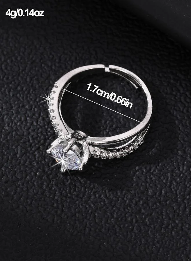 Take Two  Silver Rhinestone Embellished Ring for Women | Best Price UAE