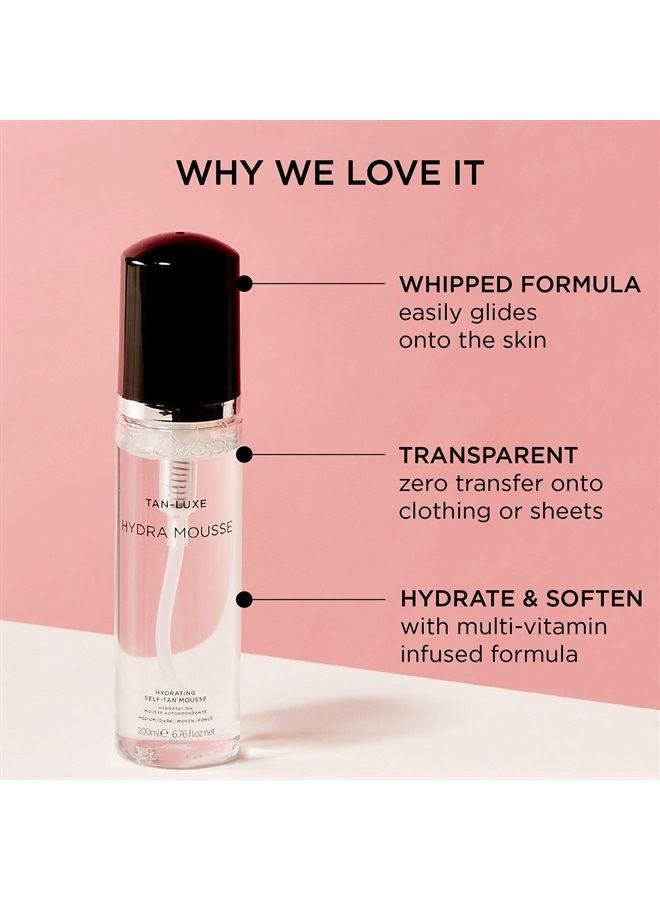 TAN-LUXE Hydra-Mousse - Hydrating Self-Tan Mousse, 200ml - Cruelty & Toxin Free - Light/Medium - Image 2