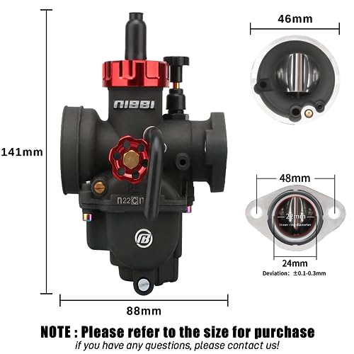 NIBBI PE22 carburetor Kit 22mm Carburetor Kit with Carb Jets Fit for 110cc 125cc 130cc Dirt Bike Pit Bike Apollo TaoTao Lifan Kayo SSR - Image 3