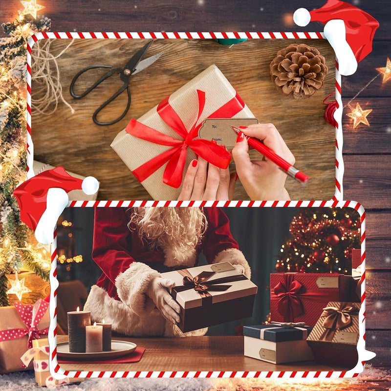 KASTWAVE 600 Pcs Natural Brown Kraft To And From Gift Tag Stickers 1.18"X2.36", Kraft To From Adhesive Gift Labels Sticker Valentine'S Day Gift Tags Holiday Present Labels, 300 Pcs/Roll - Image 5