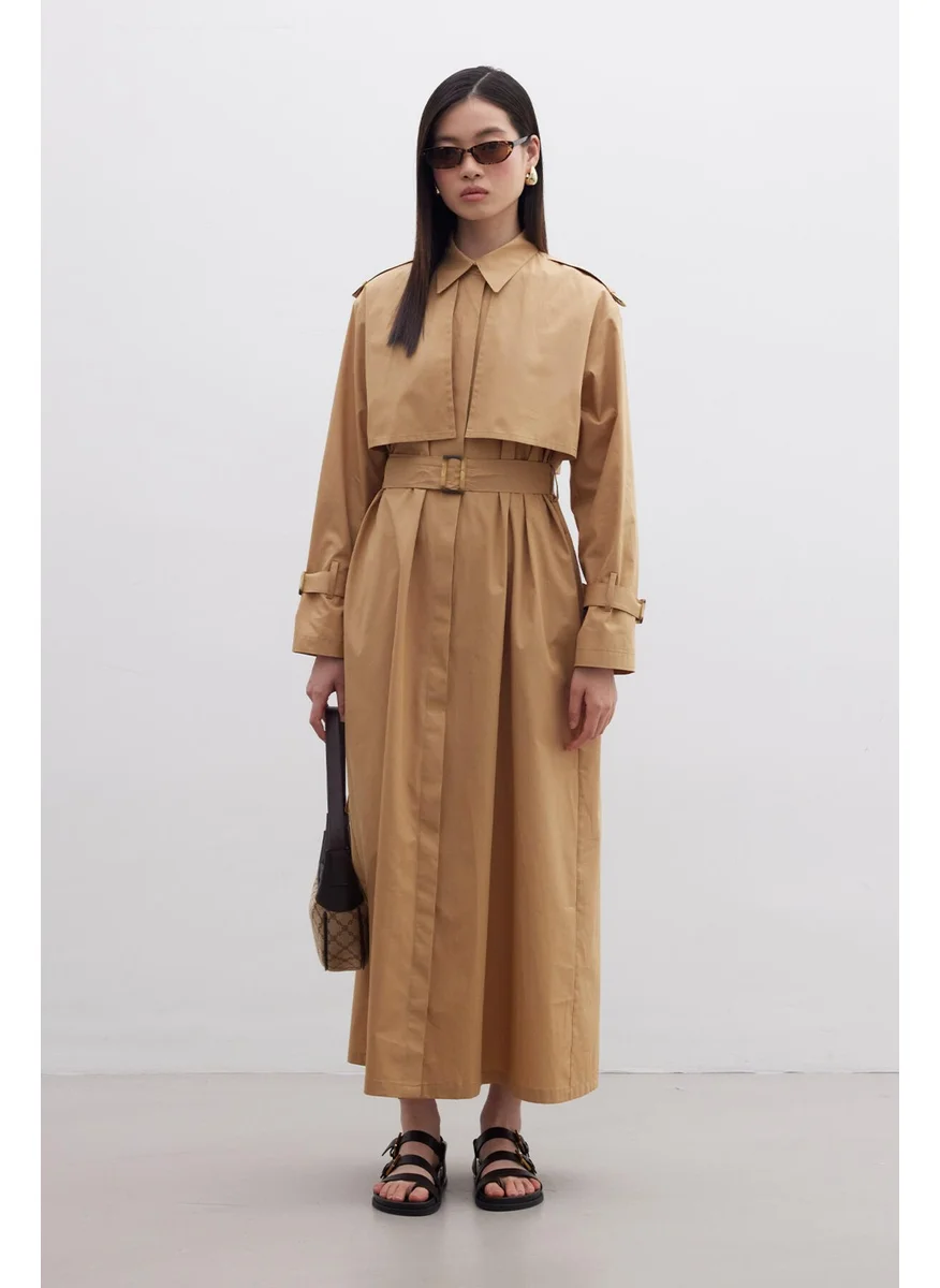 مانوكا Trench Dress Camel