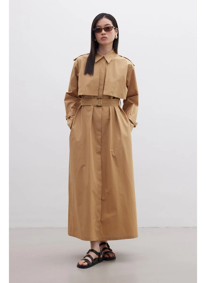 Manuka Trench Dress Camel