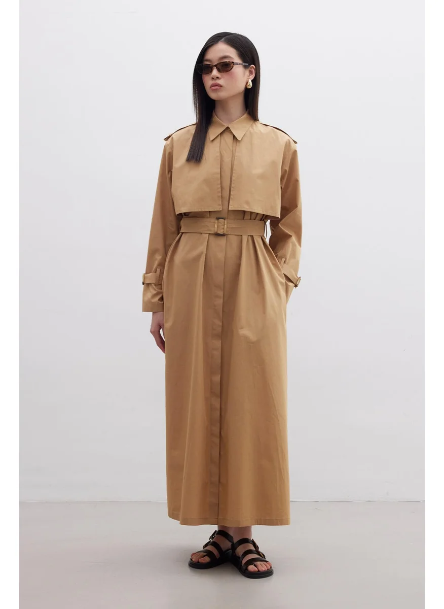 Manuka Trench Dress Camel