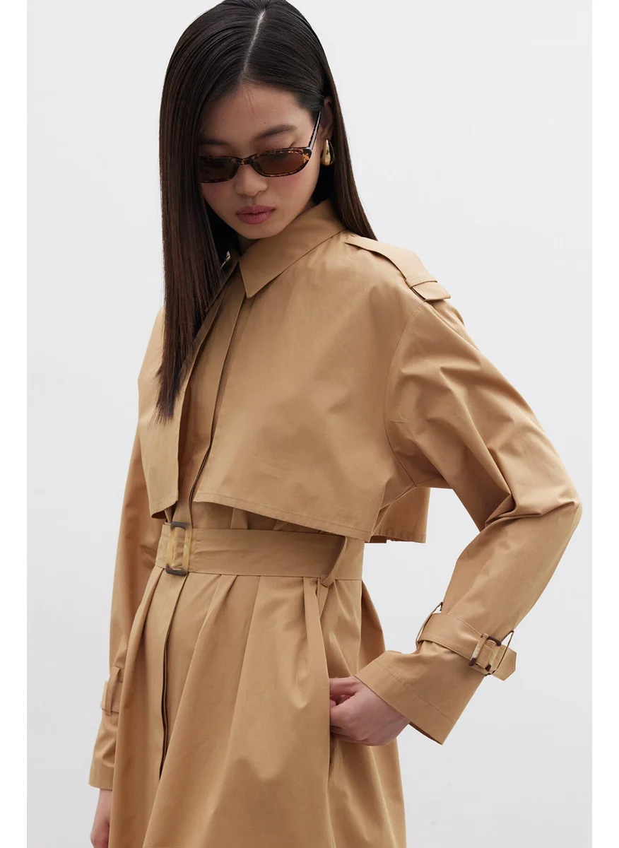 Manuka Trench Dress Camel