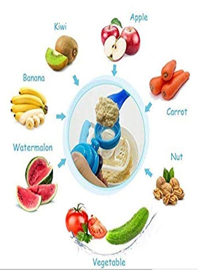 ROFORUF Baby Food Feeder Pacifier, Silicone Fruit Feeder Teethers For Babies1 Pc, Fruit Shape Teether For New Born 1Pc & Baby Finger Toothbrush 2Pc(Combo Of 4),Assorted - Image 3