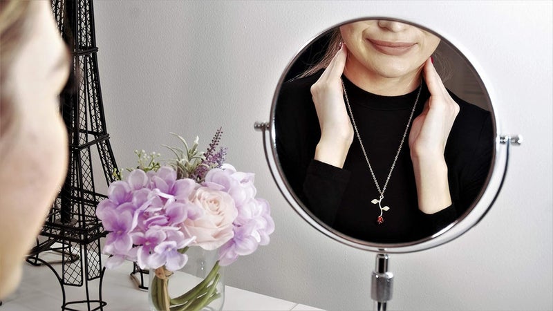 ARGT Necklaces for women, Gold Necklace For Women Rose Necklace With Pendant, Aesthetic Necklace, Preppy Jewelry, Trendy Jewelry, Cute Necklaces For Teens And All Women Necklace - Image 5