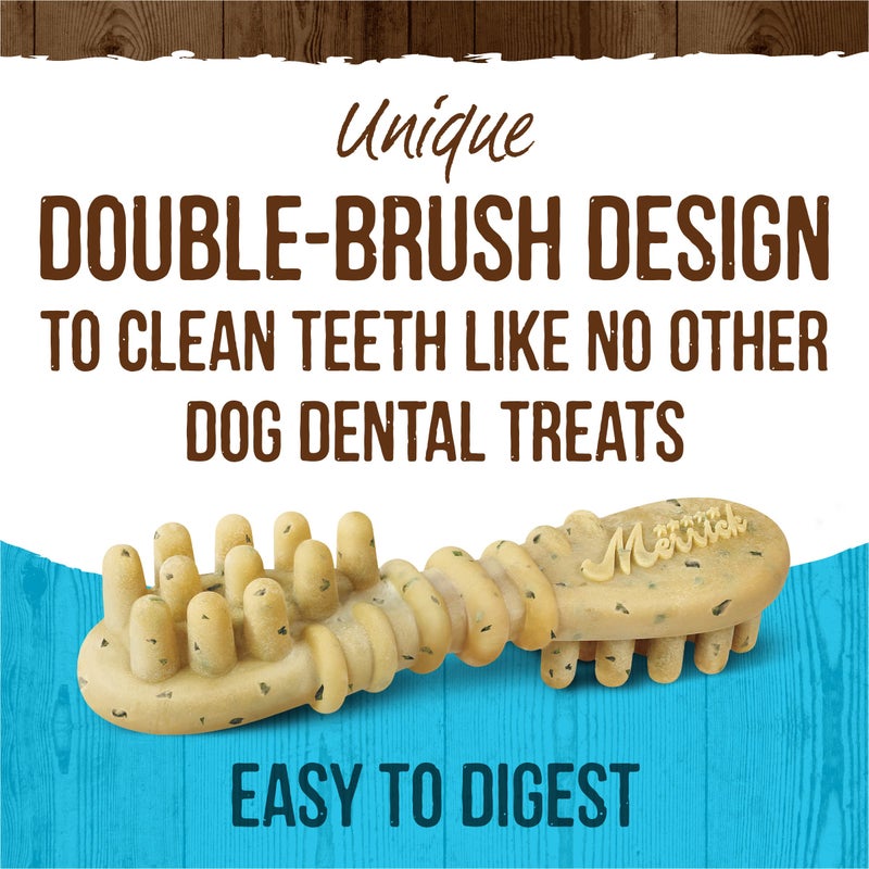 Merrick Fresh Kisses Natural Dental Chews, Toothbrush Treat Shape Infused with Real Mint, Small Dogs 15-25 Lbs - 48 ct. Box - Image 3