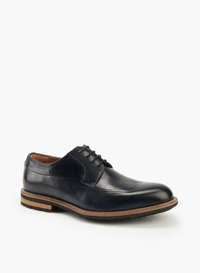 DUCHINI Men's Textured Lace-Up Derby Shoes