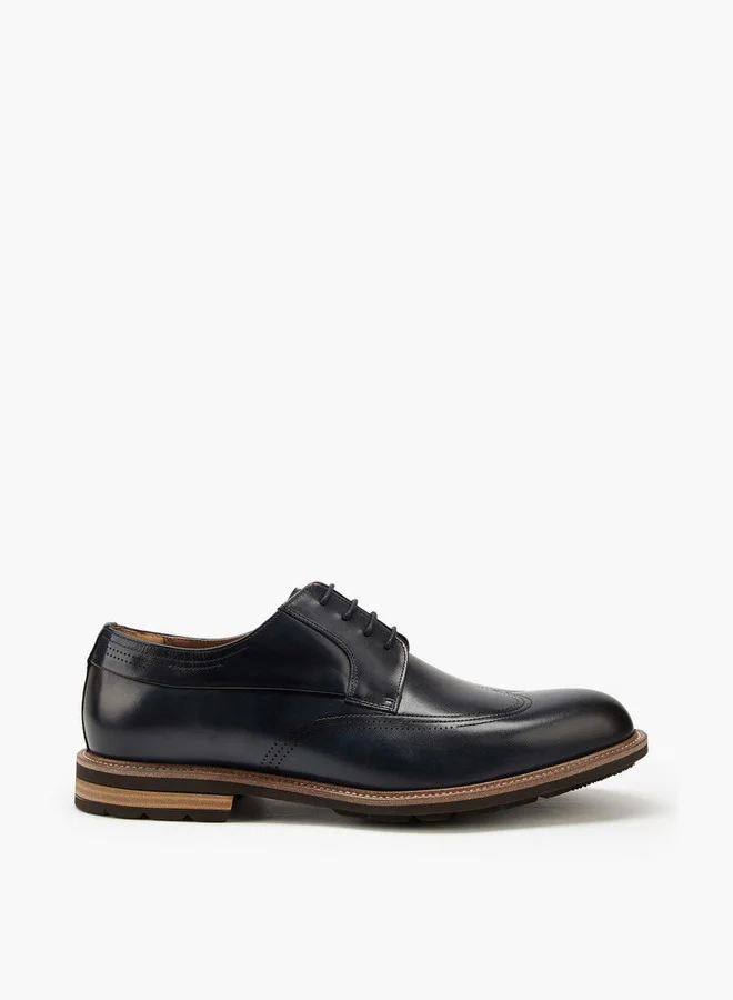 DUCHINI Men's Textured Lace-Up Derby Shoes