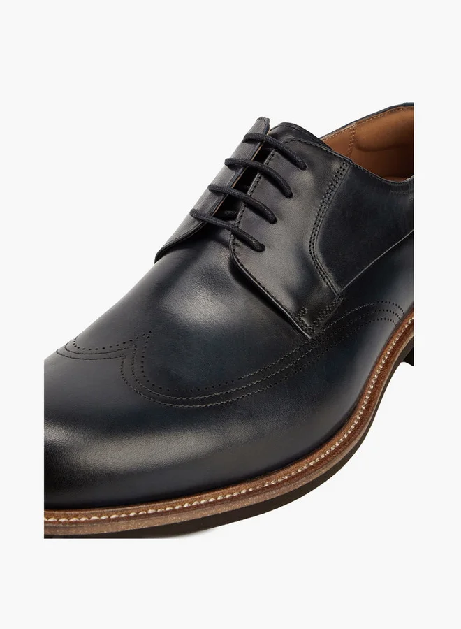 DUCHINI Men's Textured Lace-Up Derby Shoes