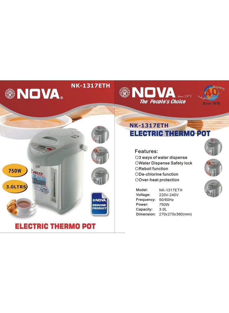 NOVA Hot Water Dispenser Thermo Pot With Re-Boil, Keep Warm Function. 750 Watts" 3.0Litres  - Image 4