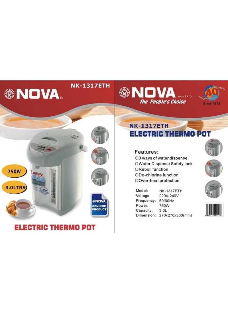 NOVA Hot Water Dispenser Thermo Pot With Re-Boil, Keep Warm Function. 750 Watts" 3.0Litres  - Image 5