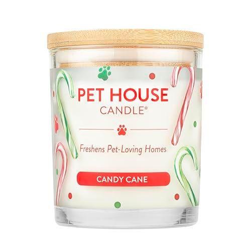 One Fur All One Fur All Pet House 2 Pack  PlantBased Scented Candles Long Lasting Pet Odor Eliminator  Mango Peach 