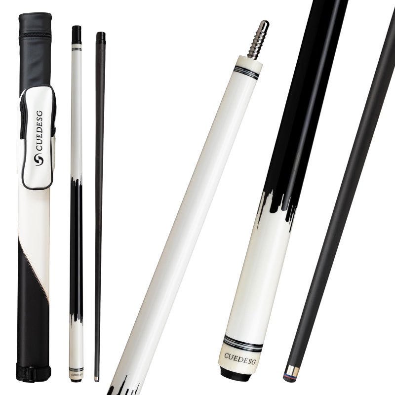 CUEDESG Carbon Fiber Pool Cue Stick 105mm118mm125mmLow Deflection Pool StickProfessional Cue Stick with Case White105mm