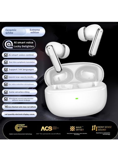 Strict Selection Of Smart Translation Headset 144 Multilingual Mobile Phone Assistant Active Noise Reduction Bluetooth Headset Simultaneous Interpretation-Color:Extreme Edition-ceramic White Ai Translation Headphones