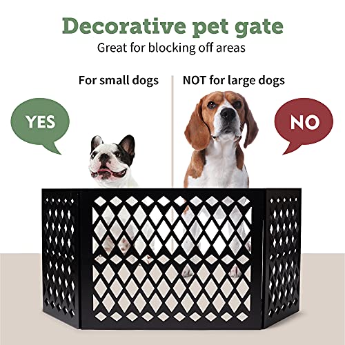 Hoovy Free Standing Pet Gate | Pet Gate for Small Dogs | Free Standing Dog Gate for Stairs | Freestanding Dog Gates for Doorways | Freestanding Pet Gates | Width 23.5-47 inch | Height 18.75 inch (Diamond) - Image 2