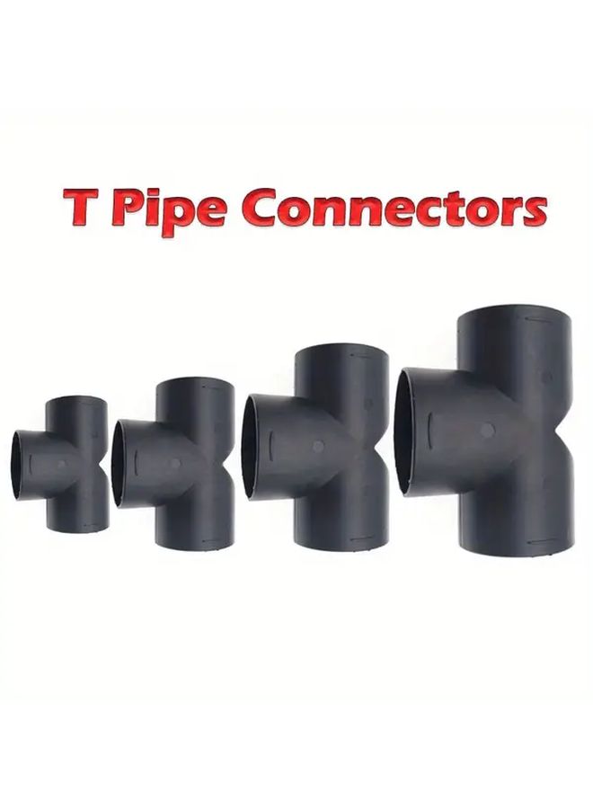 90mm Black Plastic T Pipe Connector For Car Air Heater Ventilation Duct Outlet - Image 1