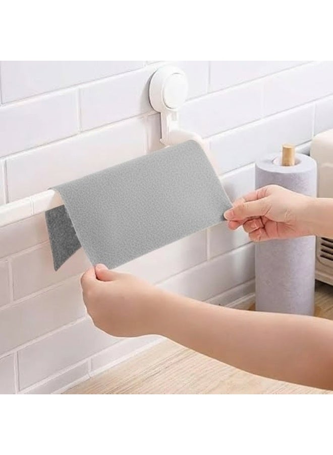 هابي هوم لفة مناديل تنظيف الأطباق من ألياف جوز الهند – 25 ورقة | عالية الامتصاص، قابلة لإعادة الاستخدام، غير لاصقة، سهلة التنظيف | 25×25 سم – رمادي - Image 4