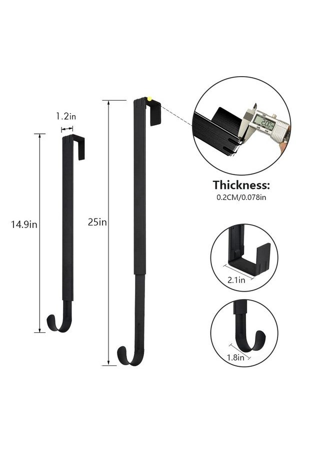 LBSUN LBSUN Wreath Hanger, Adjustable Over The Door Wreath Hanger from 14.9 to 25 Inches & Wreath Holder & Wreath Door Hanger for Front Door Decor 20 lbs Larger Christmas Decorations Hook (Black)  - Image 3