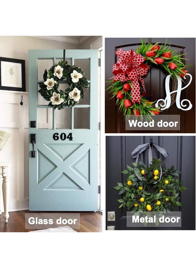 LBSUN LBSUN Wreath Hanger, Adjustable Over The Door Wreath Hanger from 14.9 to 25 Inches & Wreath Holder & Wreath Door Hanger for Front Door Decor 20 lbs Larger Christmas Decorations Hook (Black)  - Image 1