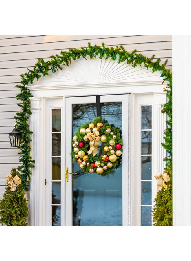 LBSUN LBSUN Wreath Hanger, Adjustable Over The Door Wreath Hanger from 14.9 to 25 Inches & Wreath Holder & Wreath Door Hanger for Front Door Decor 20 lbs Larger Christmas Decorations Hook (Black)  - Image 4
