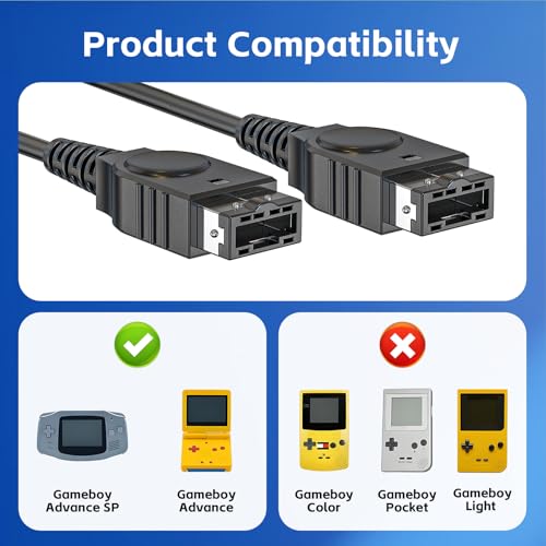 Ullnosoo Link Cable for GBA, 2 Player Link Cable Connect Cord Compatible with Nintendo Gameboy Advance SP/Gameboy Advance, Perfect for Battling Friends and Family, Enjoy 2 Player Gaming Anytime 3.9ft - Image 5
