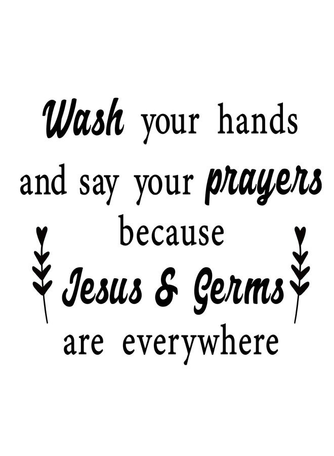 thovorrnl Inspirational Religious Quotes Vinyl Wall Decal, Wash Your Hands and Say Your Prayers Wall Sticker Art Bible Lettering Saying Mural Decor Wallpaper for Bathroom Bedroom Living Room Church - Image 1