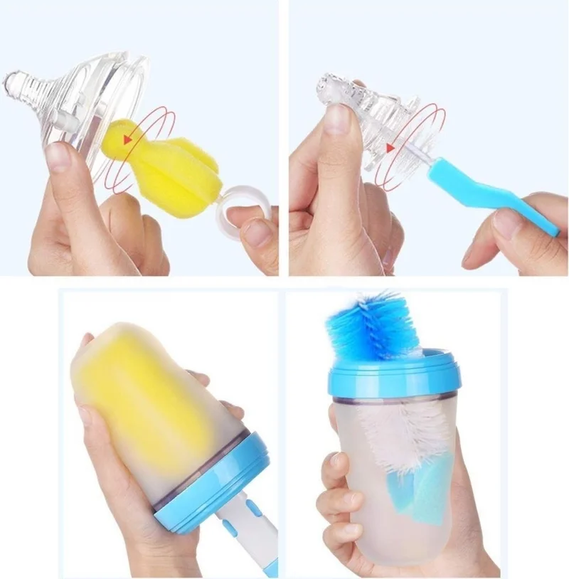 5DM 7 Piece Baby Bottle Long Jar Thermos Jug Oil Bottle Cleaning Brush Tool Set