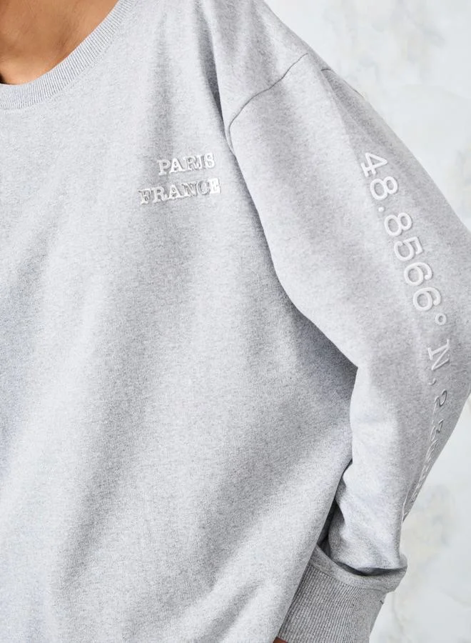 Styli Regular Fit HD Foil Print Slogan Sweatshirt
