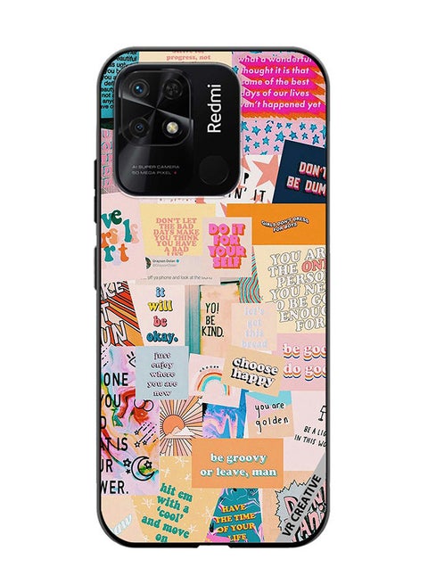 Protective Case Cover For Xiaomi Redmi 10C Multiple Quotes Design Multicolour