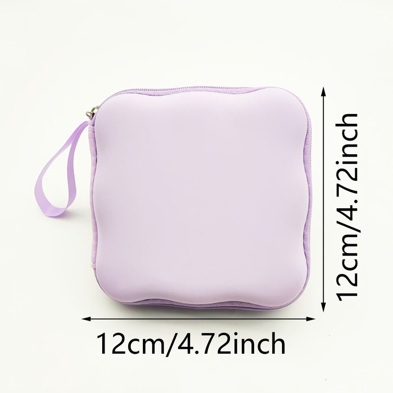 Black Solid Color Bluetooth Earphone Data Cable Portable Small Storage Pouch Hard Shell Protection Hand Carry Design Suitable For Storing And Protecting Small Digital Products Zipper Closure - Image 2
