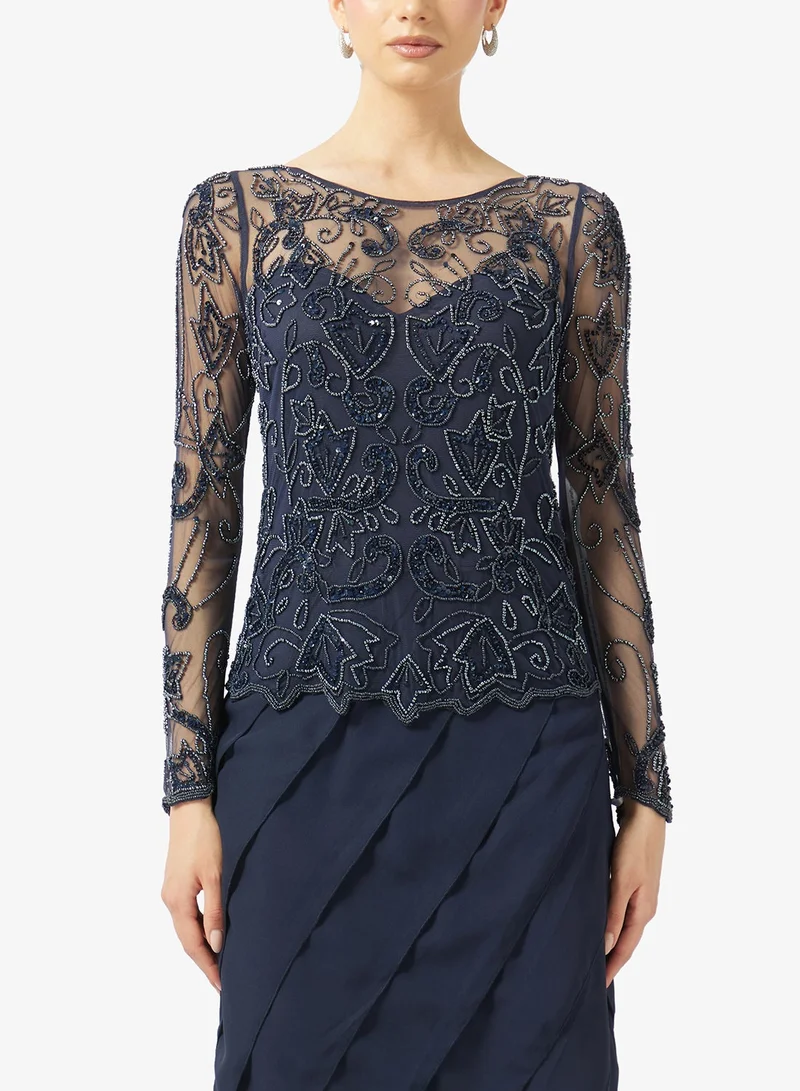 Amelia Rose  Lace Detail Maxi Dress for Women | Best Price UAE